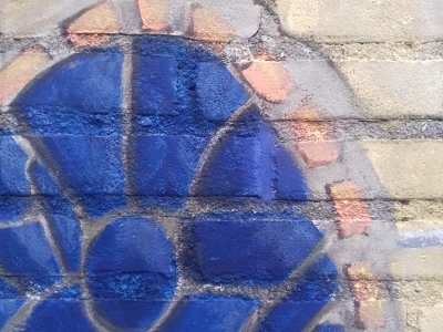 trompe-muurschildering-mozaiek-bolle-scherven