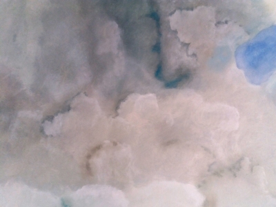 trompe-muurschildering-wolkenlucht